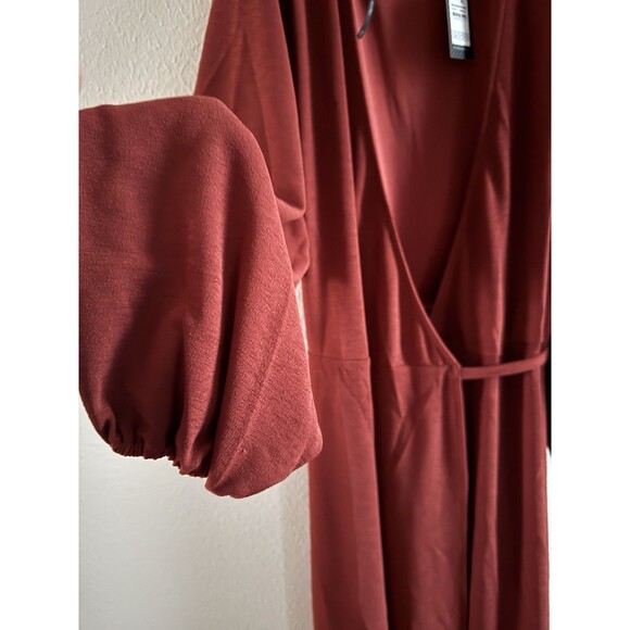 Women’s Wrap Dress plus size L (US20) NWT Hayden Sienna rustic red midi dress - Picture 6 of 12